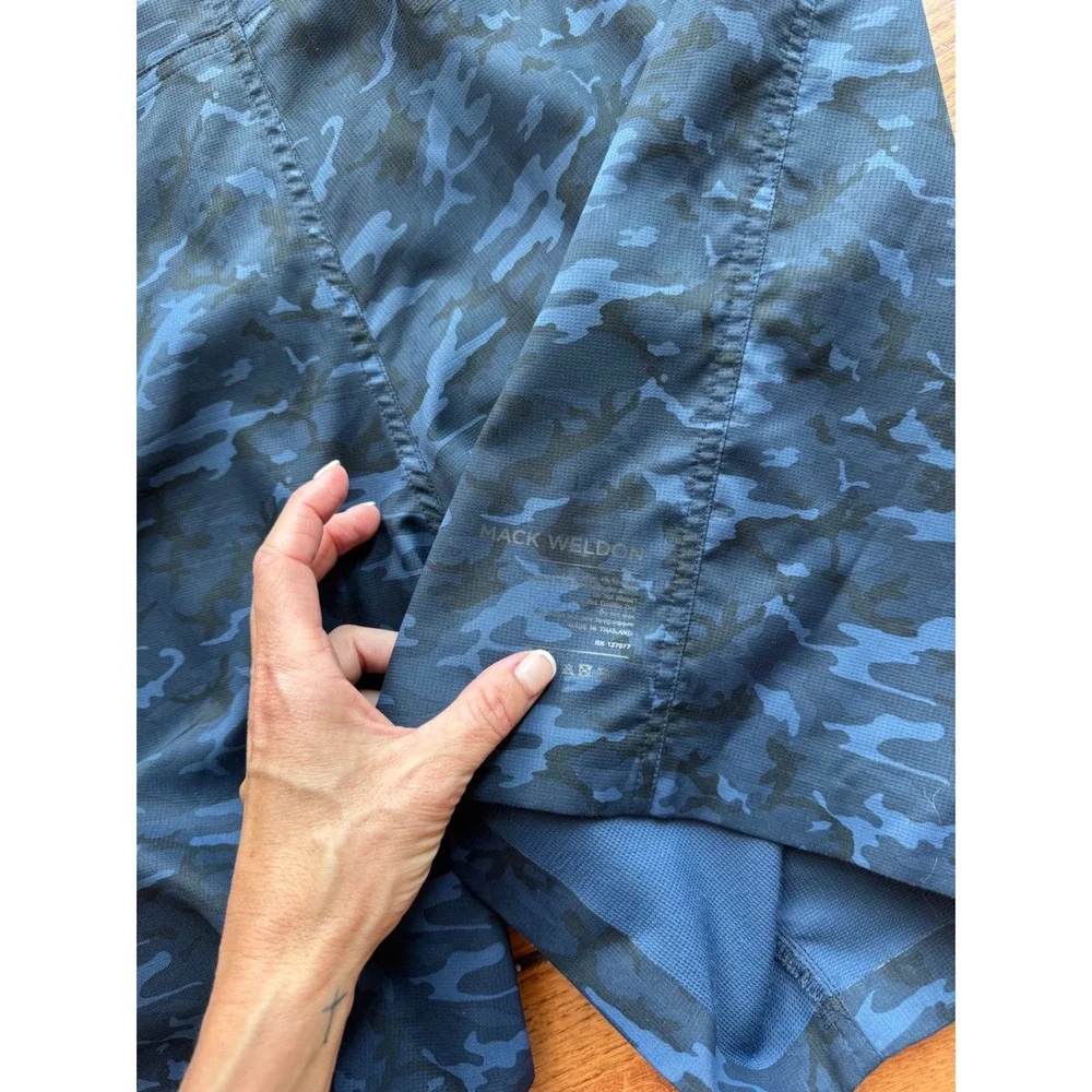 Mack Weldon Board Shorts Mens XXL Blue Camo Swim Trunks Quick Dry‎ Pocket